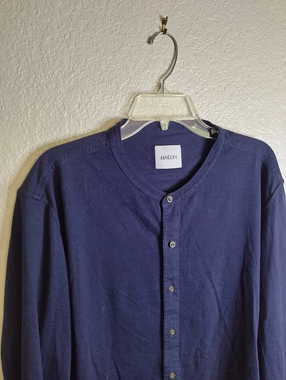 BATCH long Sleeve Button Down Henley Shirt Sz Xl